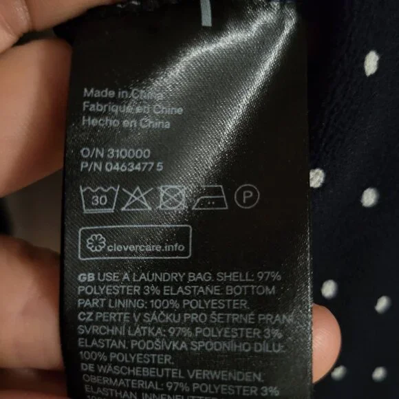 H&M Black Polka Dot Mock Neck Long Sleeve Dress - Size 2 - Picture 9 of 9